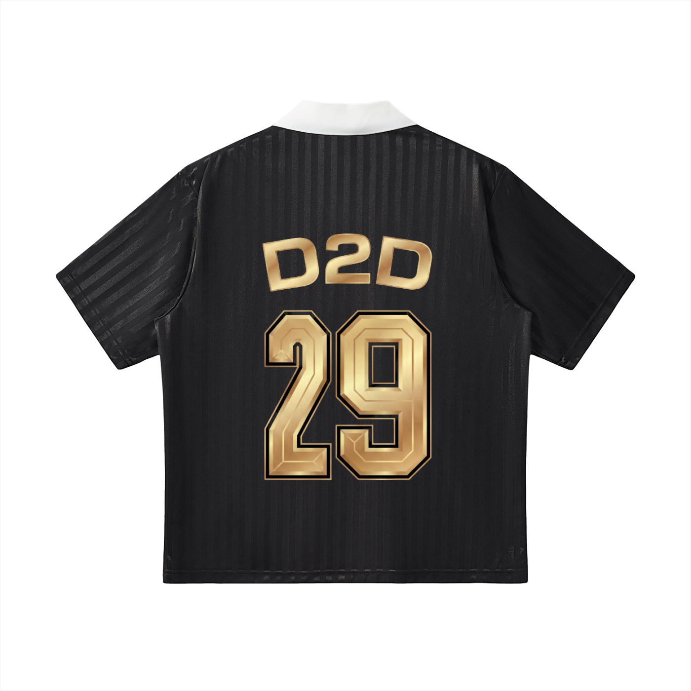 Contrast Collar Striped Soccer Jersey