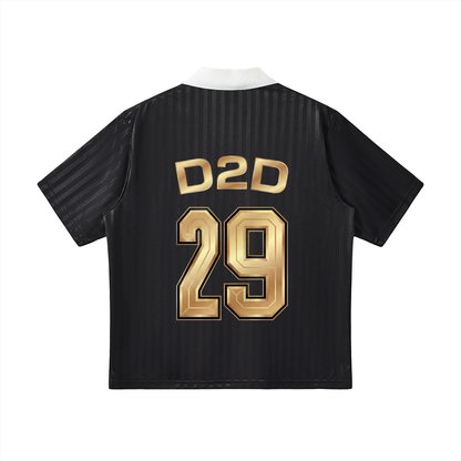 Contrast Collar Striped Soccer Jersey