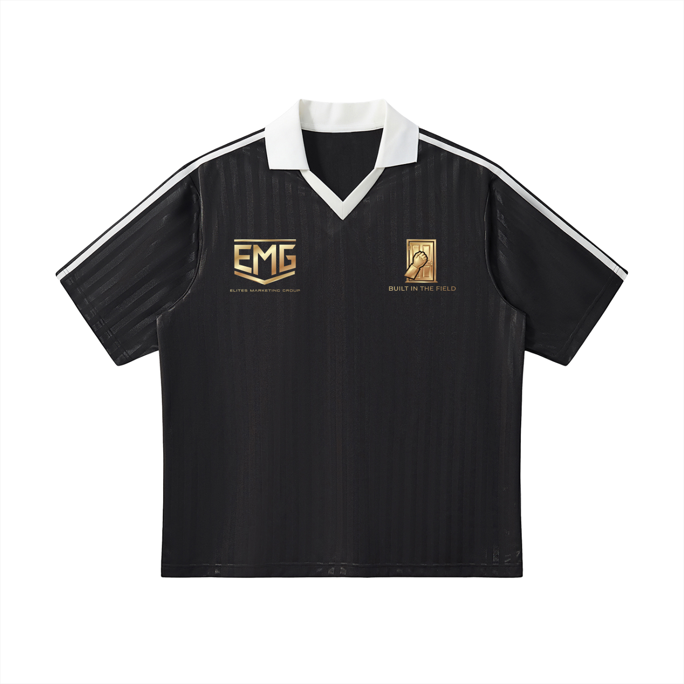 Contrast Collar Striped Soccer Jersey