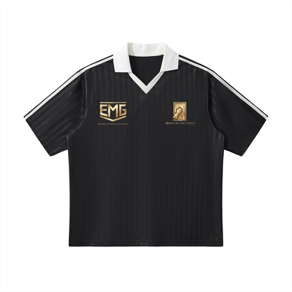 Contrast Collar Striped Soccer Jersey