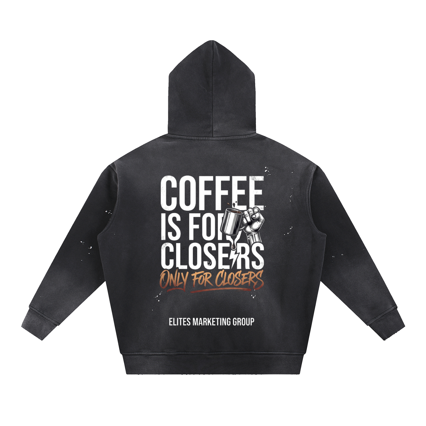 Vintage Washed Frayed Fleece Hoodie